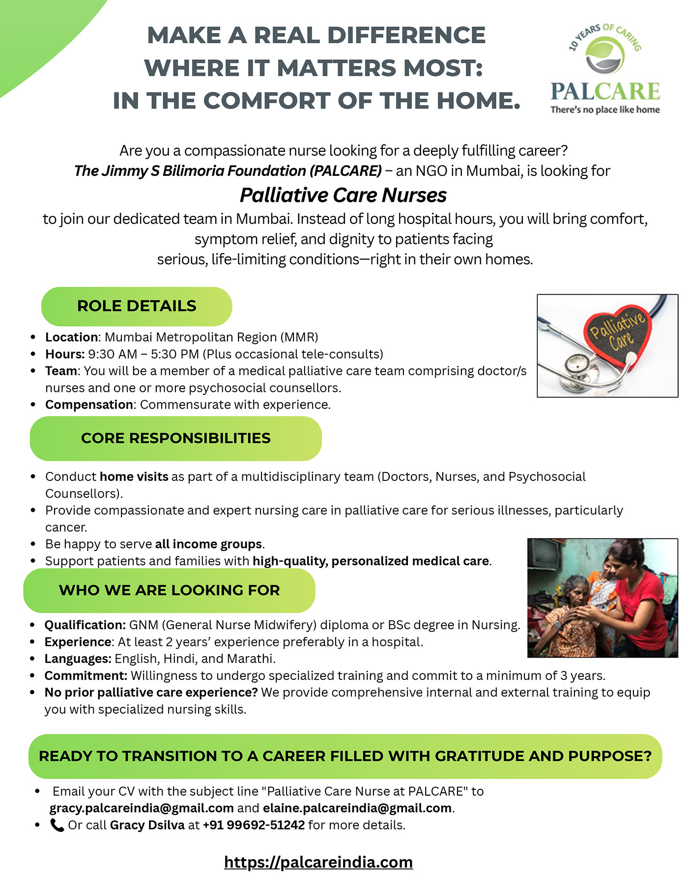 WANTED a Palliative Care Nurses